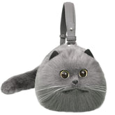 Russian Cat Plush Shoulder Bag, Furry Cat Purse, Kitty Purse, Kitty Cat Bag - Spacious Design Can Hold Phone - Gifts for Cat Lovers| Valentine's Day, Birthdays, Anniversaries